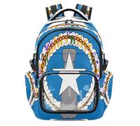 GuoChe Sac à dos transparent avec drapeau des îles Mariannes du Nord pour l'école - Joli sac à dos robuste transparent pour garçons et filles de 7 à 18 ans