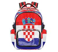 GuoChe Sac à dos transparent avec drapeau national de la Croatie pour enfants de 7 à 18 ans