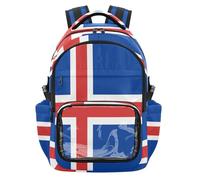 GuoChe Sac à dos transparent avec drapeau national de l'Islande pour enfants de 7 à 18 ans
