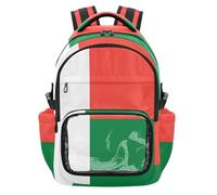 GuoChe Sac à dos transparent avec drapeau national de Madagascar pour enfants de 7 à 18 ans