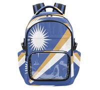 GuoChe Sac à dos transparent avec drapeau national des îles pour enfants - Joli sac à dos robuste transparent pour garçons et filles - 7 à 18 ans
