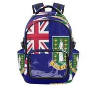 GuoChe Sac à dos transparent pour enfant pour école, sac à dos robuste avec sangles renforcées pour l'école, l'université, les voyages - 7 à 18 ans, Drapeau des îles Vierges britanniques, One Size