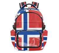 GuoChe Sac à dos transparent pour l'école - Grande capacité - Sac à dos transparent pour garçons et filles - 7 à 18 ans, Drapeau de l'île Bouvet, One Size, Sacs à dos d'écolier pour enfants