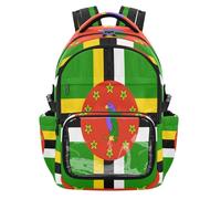 GuoChe Sac à dos transparent pour l'école - Grande capacité - Sac à dos transparent pour garçons et filles - 7 à 18 ans, Drapeau national de la Dominique, One Size, Sacs à dos d'écolier pour enfants
