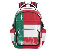 GuoChe Sac à dos transparent pour lycée, sac à dos transparent avec poche latérale, 7-18 ans, Drapeau du Yucatan, taille unique
