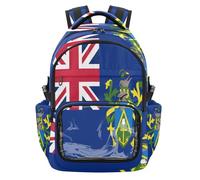 GuoChe Sac à dos transparent résistant à l'eau avec compartiment pour ordinateur portable pour adolescents, garçons et filles, 7 à 18 ans, Drapeau des îles Pitcairn, One Size, Sacs à dos d'écolier