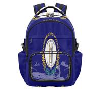 GuoChe Sac à dos transparent très résistant pour l'école, l'université, les voyages, âge 7-18 ans, Drapeau de l'État du Kentucky, taille unique