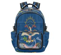 GuoChe Sac à dos transparent très résistant pour l'école, l'université, les voyages, âge 7-18 ans, Drapeau de l'État du Dakota du Nord, One Size, Sacs à dos d'écolier pour enfants