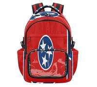 GuoChe Sac à dos transparent très résistant pour l'école, l'université, les voyages, âge 7-18 ans, Drapeau de l'État du Tennessee, One Size, Sacs à dos d'écolier pour enfants