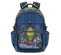 GuoChe Sac à dos transparent très résistant pour l'école, l'université, les voyages, âge 7-18 ans, Drapeau de l'État de Pennsylvanie, One Size, Sacs à dos d'écolier pour enfants