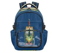 GuoChe Sac à dos transparent très résistant pour l'école, l'université, les voyages, âge 7-18 ans, Drapeau de l'État du Vermont, One Size, Sacs à dos d'écolier pour enfants