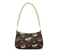 GuoChe Sac à main à bandoulière tendance en forme de cœur en fourrure coloré pour femme Noir