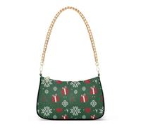 GuoChe Sac à main tendance pour femme Motif cœur flocon de neige Vert Rouge Blanc Noël