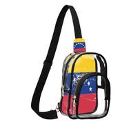 GuoChe Sac banane en PVC transparent durable, taille compacte, sangle réglable, plusieurs poches de rangement sur le devant, Drapeau du Venezuela, Taille unique