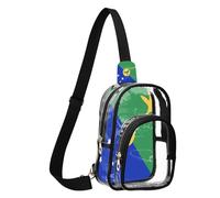 GuoChe Sac banane en PVC transparent durable, taille compacte, sangle réglable, plusieurs poches, grande poche principale, Drapeau de l'île Christmas, Taille unique