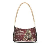GuoChe Sac banane tendance bordeaux Merry Christmas avec chaîne pour femme adulte