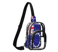 GuoChe Sac banane transparent en PVC polyester Taille compacte Sangle réglable Plusieurs poches Grande poche principale, Drapeau des îles Cook, Taille unique