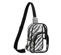 GuoChe Sac banane transparent en tissu durable, taille compacte, sangle réglable, plusieurs poches intérieures, pochette de rangement de sécurité, Zèbres classiques rayés peau d'animal blanc motif