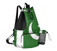 GuoChe Sac de gym à cordon de serrage avec poches pour séparation sèche et humide, Drapeau national du Pakistan, One Size, Sacs à dos d'écolier pour enfants