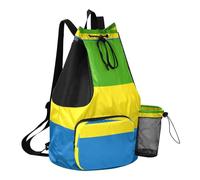 GuoChe Sac de plage avec cordon de serrage et poches intérieures Séparation sèche humide, Drapeau national du Gabon, One Size, Sacs à dos d'écolier pour enfants