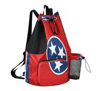 GuoChe Sac de plage avec cordon de serrage, sac de camping avec poche pour bouteille d'eau, sac à dos étanche, Drapeau de l'État du Tennessee, One Size, Sacs à dos d'écolier pour enfants