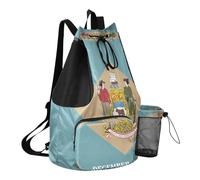 GuoChe Sac de plage avec cordon de serrage, sac de camping avec poche pour bouteille d'eau, sac à dos étanche, Drapeau de l'État du Delaware, One Size