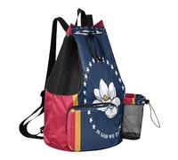 GuoChe Sac de plage avec cordon de serrage, sac de camping avec poche pour bouteille d'eau, sac à dos étanche, Drapeau de l'État du Mississippi, One Size, Sacs à dos d'écolier pour enfants