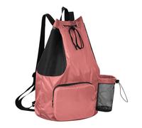 GuoChe Sac de plage avec cordon de serrage, sac de camping d'été avec porte-bouteille et corde, séparation sèche et humide, rouge indien, One Size, Sacs à dos d'écolier pour enfants