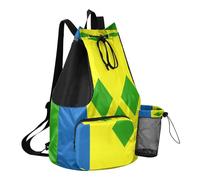 GuoChe Sac de plage avec cordon de serrage, sac de gym, sac de natation avec poches, sac de séparation humide et sec, Drapeau de Saint Vincent et les Grenadines, One Size, Sacs à dos d'écolier pour