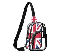 GuoChe Sac de poitrine en PVC transparent durable, taille compacte, sangle réglable, plusieurs poches, sécurité intérieure, Drapeau de Sainte-Hélène, Taille unique