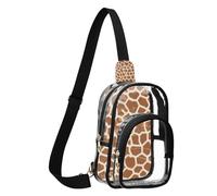 GuoChe Sac de poitrine transparent en PVC durable, taille compacte, sangle réglable, plusieurs poches, pochette de sécurité intérieure visible