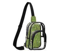 GuoChe Sac de poitrine transparent en PVC polyester - Taille compacte - Sangle réglable - Plusieurs poches - Grande poche principale visible