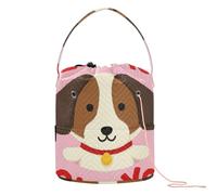 GuoChe Sac de rangement avec trous « I Love Your Valentine Dog » pour aiguilles à crochet