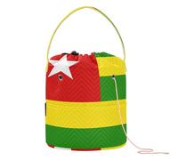 GuoChe Sac de rangement avec trous pour aiguilles à tricoter, crochet et sac à dos avec motif drapeau national du Togo