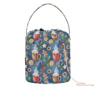 GuoChe Sac de rangement de fil de Noël avec trous pour ranger des bonbons, des biscuits, des biscuits, des fournitures de tricot