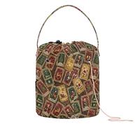 GuoChe Sac de rangement portable pour cartes de tarot rouge Merry Christmas pour crochet