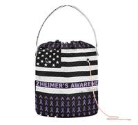 GuoChe Sac de rangement pour crochet et tricot avec ruban violet pour la sensibilisation à la maladie d'Alzheimer et la maladie d'Alzheimer