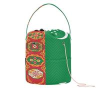 GuoChe Sac de rangement pour fil à crochet avec trous pour aiguilles à tricoter, sac à dos à crochet, Drapeau national du Turkménistan, 11 Inch x 8.3 Inch x 8.3 Inch, Classique.