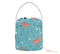 GuoChe Sac de voyage nordique à motif de renne de Noël aquarelle sans couture pour crochet Sac de voyage portable pour outils de tricot Accessoire de voyage