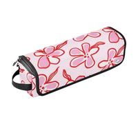GuoChe Sac de voyage pour outils de cheveux avec tapis amovible résistant à la chaleur double couche pour lisseurs, fer à friser, sèche-cheveux, blush doux et flore rouge