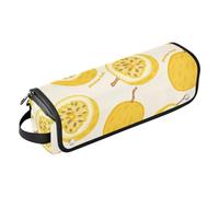 GuoChe Sac de voyage pour outils de cheveux et tapis résistant à la chaleur avec fermeture éclair imperméable pour lisseurs, fer à friser, sèche-cheveux, fruit de la passion jaune doux