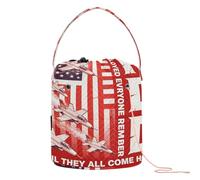 GuoChe Sac de voyage « Remember Everyone Deployed Red Friday » - Drapeau militaire des États-Unis - Avec trous - Sac de voyage pour outils de tricot et accessoires de crochet