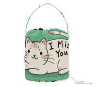GuoChe Sac fourre-tout avec trous Motif chat blanc I Miss You