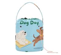 GuoChe Sac fourre-tout avec trous pour aiguilles à tricoter Motif Happy Dogs