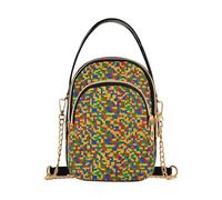 GuoChe Sacs à bandoulière colorés avec blocs de construction pour femme - Chaîne matelassée - Sac à main pour téléphone