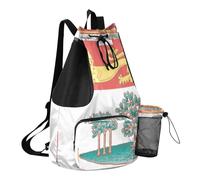 GuoChe Sacs à cordon de serrage pour homme - Sac de camping d'été avec poche pour bouteille d'eau - Sacs étanches, Drapeau de l'Île-du-Prince-, One Size, Sacs à dos d'écolier pour enfants