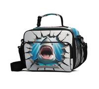 GuoChe Sacs à déjeuner isothermes 3D style rue style rue serpent de mer à travers le mur grande capacité boîte à déjeuner isotherme avec bandoulière réglable sac fourre-tout isotherme pour le travail