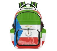 GuoChe Sacs à dos transparents pour enfants, sac à dos pour adolescentes, 7-18 ans, Drapeau national de la Guinée équatoriale, One Size, Sacs à dos d'écolier pour enfants