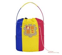 GuoChe Sacs de rangement avec trous et motif drapeau national de l'Andorre pour ranger les outils de crochet et les fournitures de tricot