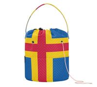 GuoChe Sacs de rangement pour fil à crochet avec trous - Motif drapeau des îles terrestres